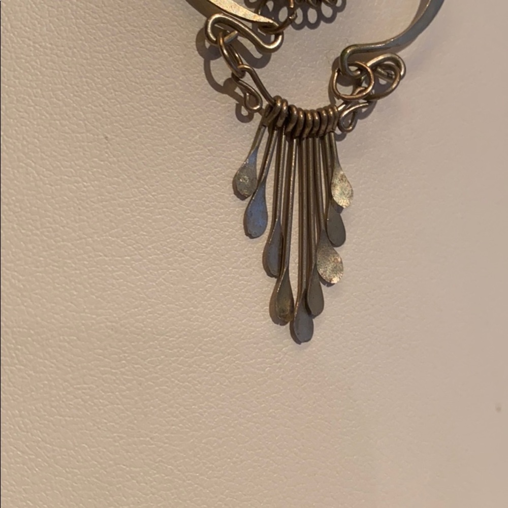 Malachite Artisan Necklace Silver Statement - image 3